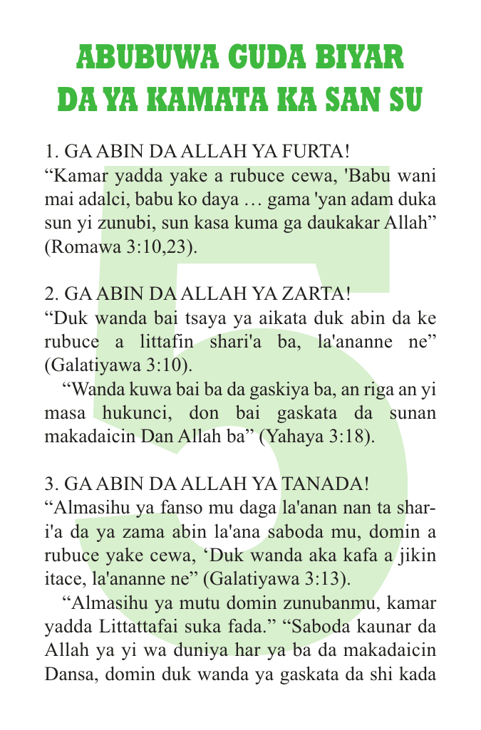 ABUBUWA GUDA BIYAR DA YA KAMATA KA SAN SU