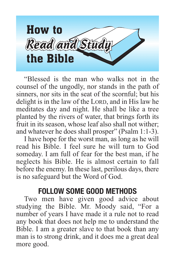 How to Read and Study the Bible