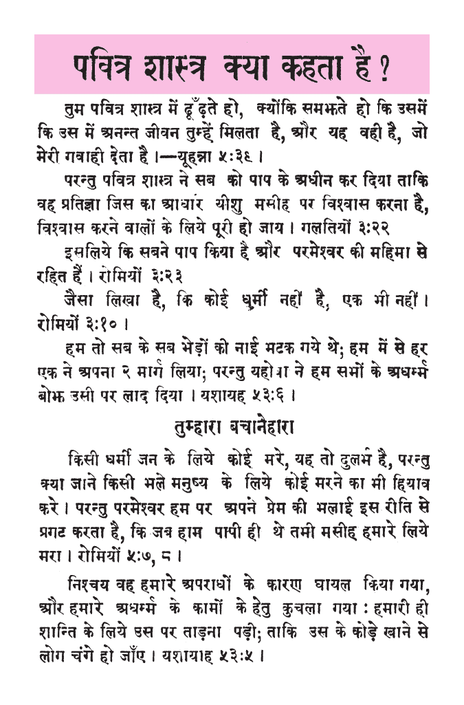 पवित्र शास्त्र क्या कहता है ?